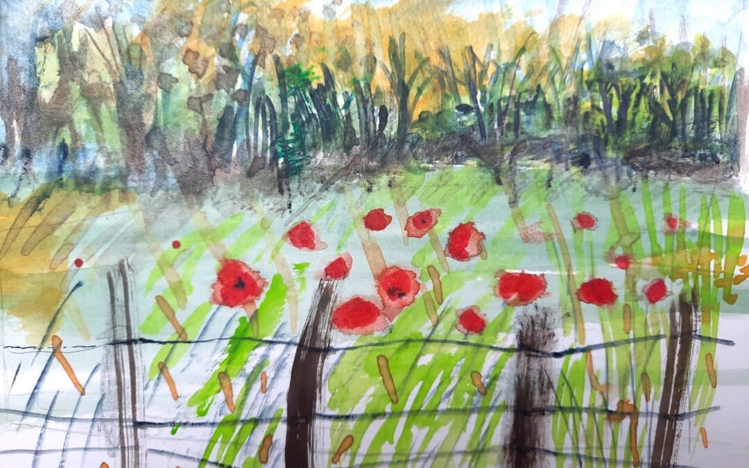Aquarell malen im Garten